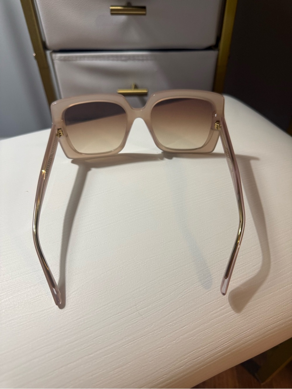 Patricia Nash Pale Pink/Taupe Oversized Square Sunglasses - Picture 6 of 8